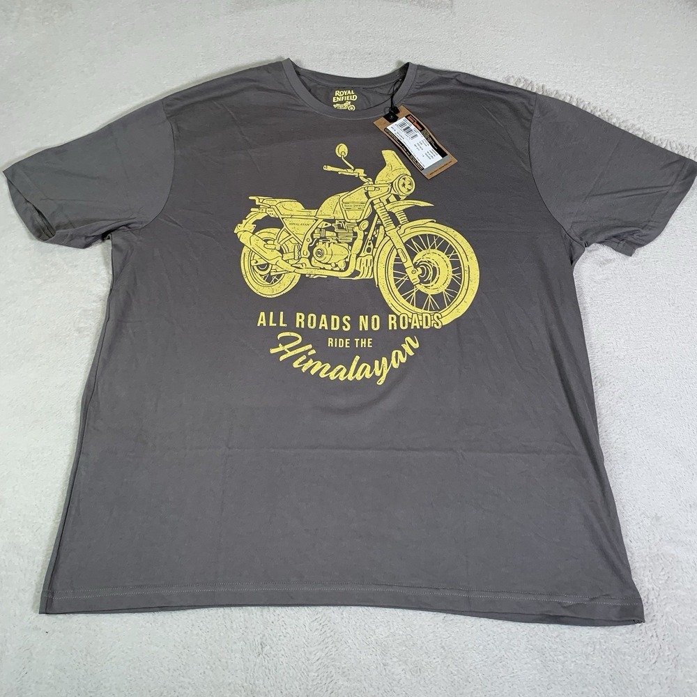 Royal Enfield Shirt Mens 2XL Gray Himalayan Adventure Motorcycle Graphic Tee NWT